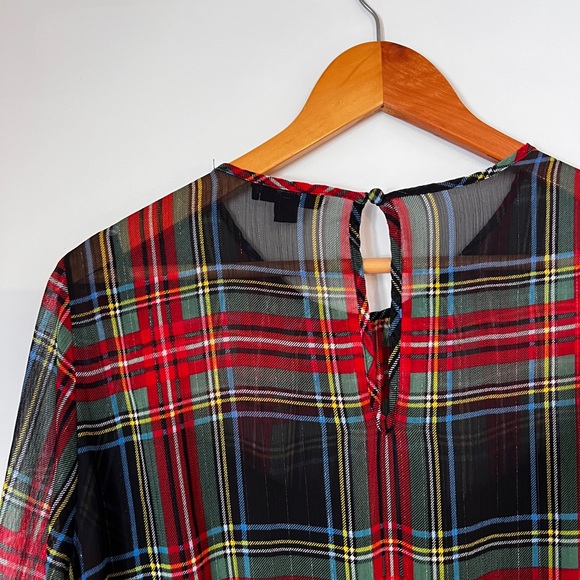 J. Crew Red & Green Holiday Tartan Cocktail MIDI Dress with Slip, sz. XL - Picture 6 of 10